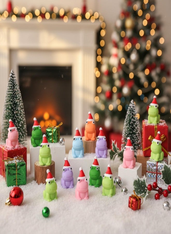 Sonwyoung 58 Pcs Christmas Mini Resin Frogs Miniature Figurines Tiny Resin Frogs for Crafts Fairy House Garden Potted Plants Decor Christmas Gifts Home Party Decor(Multicolor) - Image 3